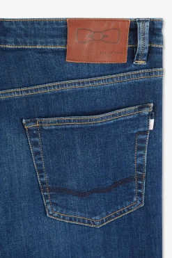 Outlet Jean Slim Bleu En Coton Extensible Homme Pantalons
