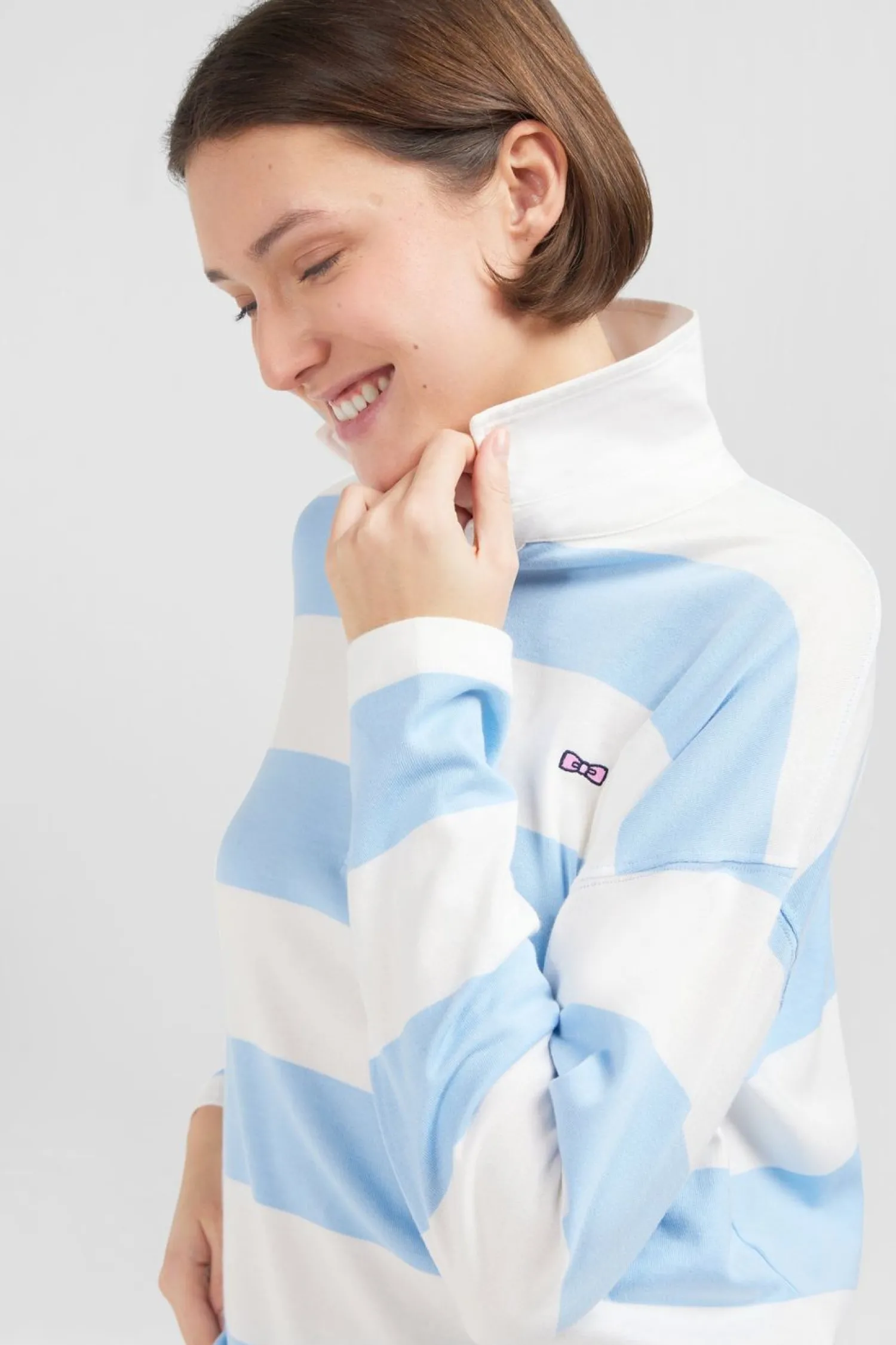 Clearance aiot Cerce Cie En Coton Pia Coupe Reaxed Femme Maillot De Rugby