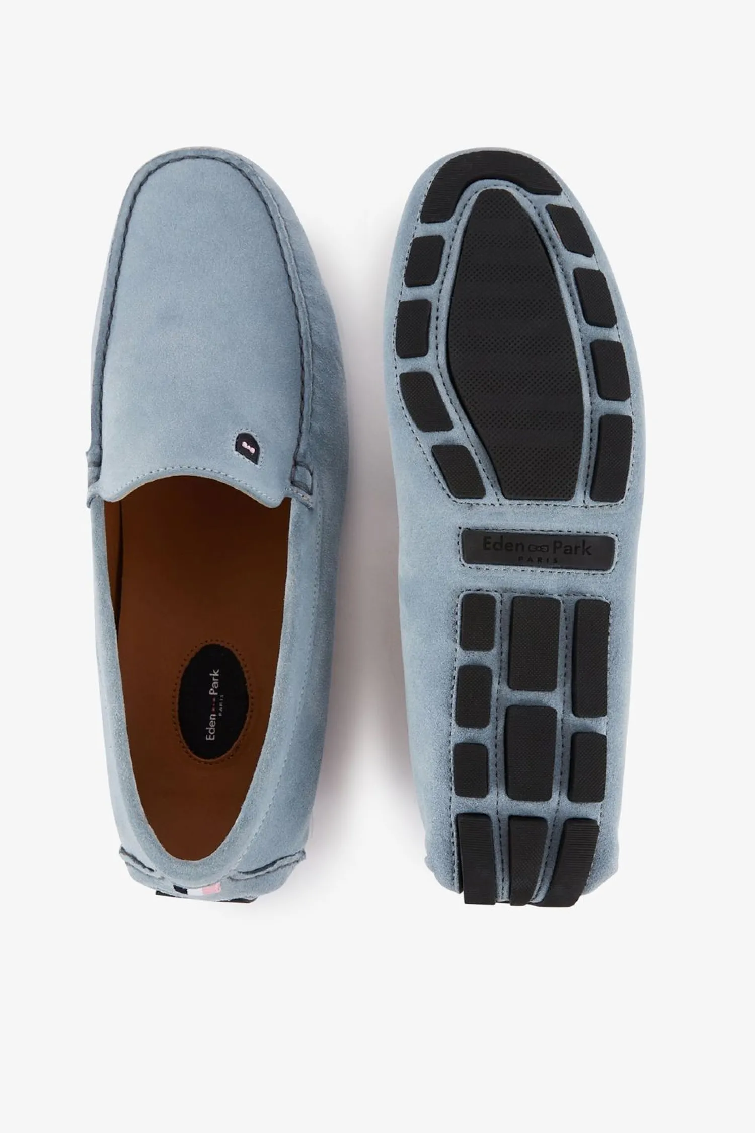 Hot Mocassins Bleu Ciel En Cuir Suede Homme Mocassins