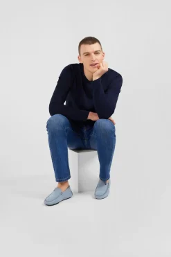 Hot Mocassins Bleu Ciel En Cuir Suede Homme Mocassins