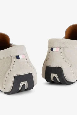 Clearance Mocassins Gris En Cuir Suede Homme Mocassins