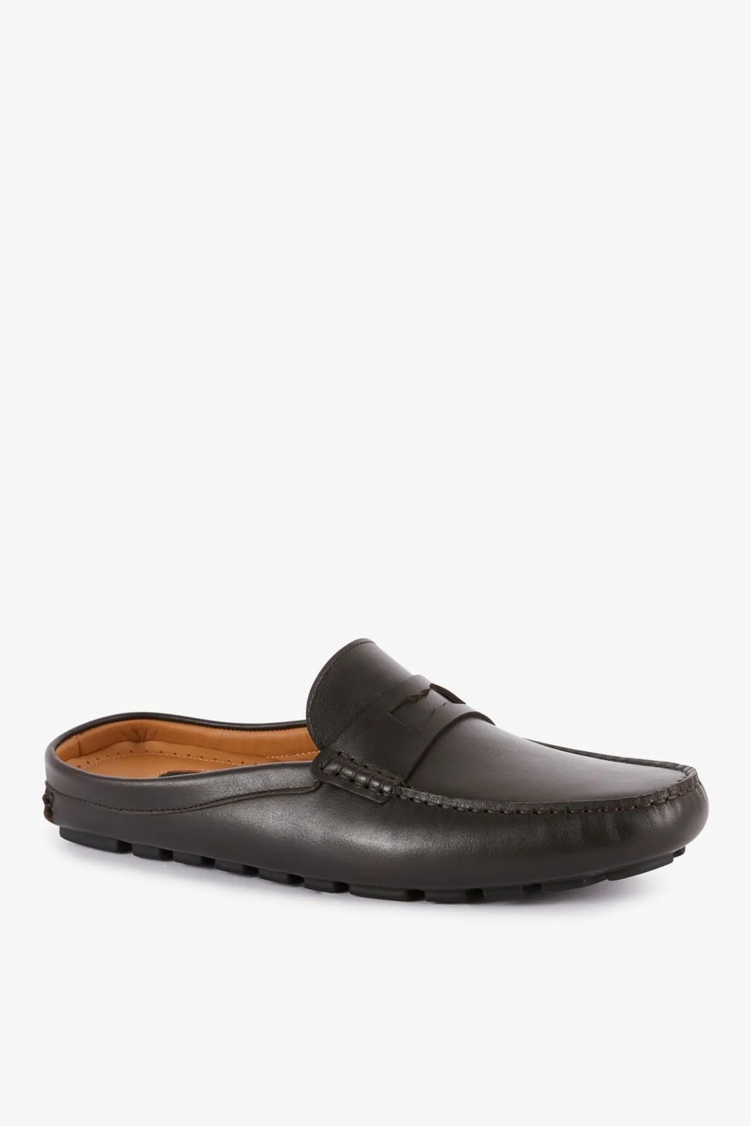Discount Mocassins Marrons Fonces En Cuir Homme Mocassins