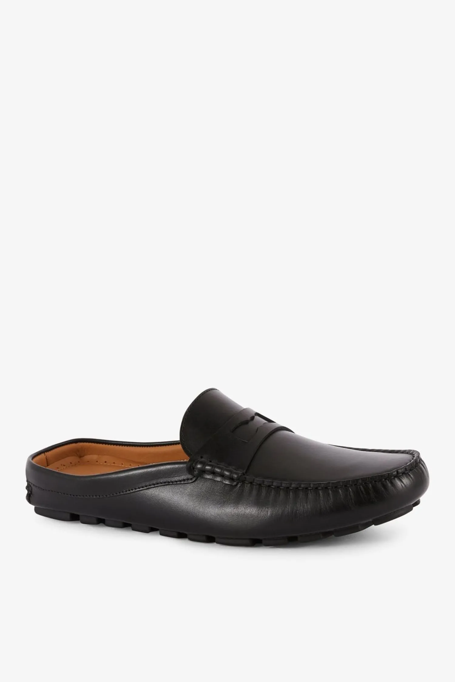 Clearance Mocassins Noirs En Cuir Homme Mocassins