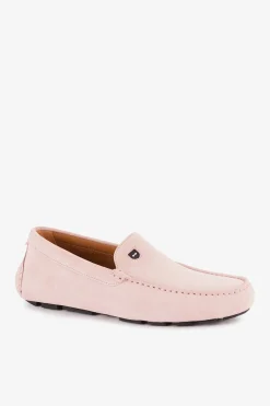 Online Mocassins Roses En Cuir Suede Homme Mocassins