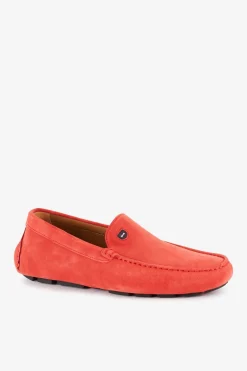 New Mocassins Rouges En Cuir Suede Homme Mocassins
