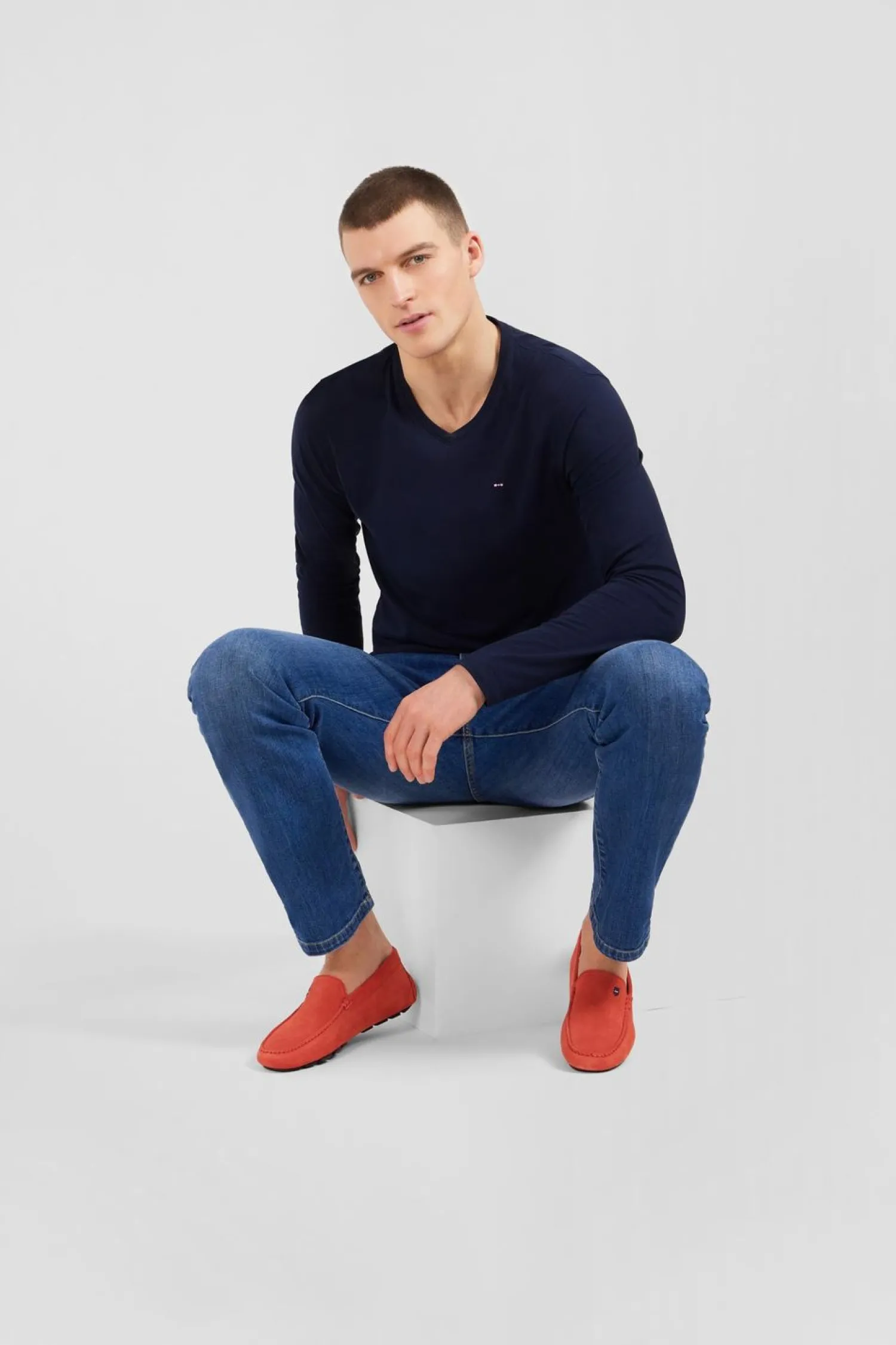 New Mocassins Rouges En Cuir Suede Homme Mocassins