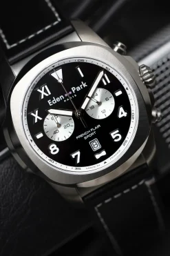 Discount Montre A Quartz Chronographe En Cuir Noir Homme Montre