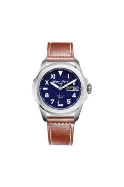 Hot Montre A Quartz En Cuir Marron Homme Montre