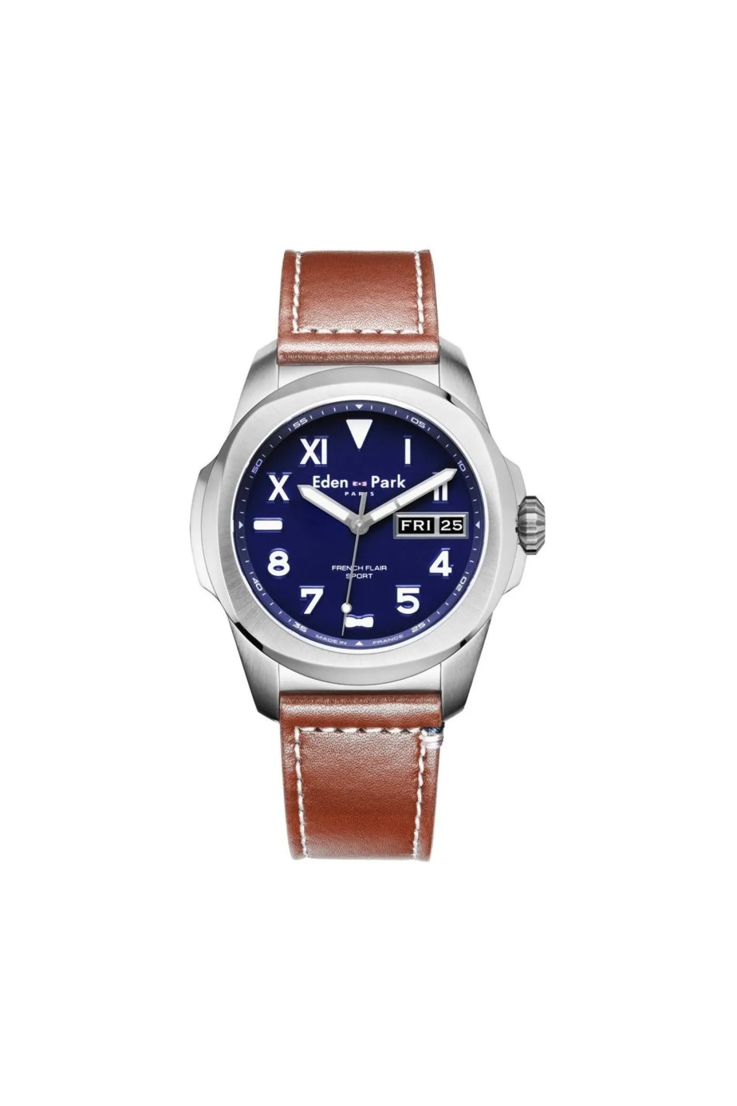 Hot Montre A Quartz En Cuir Marron Homme Montre
