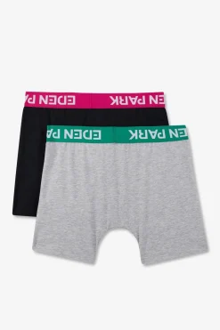 Outlet Pack De 2 Boxer Beu Et Gri Uni Ceinture Contratante Homme Sous-Vêtements