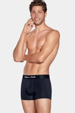 New Pack De 2 Boxer Beu arine Detai Rayure Et Uni Homme Sous-Vêtements