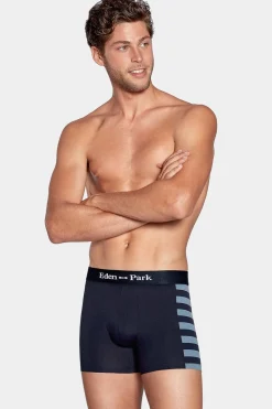 Online Pack De 2 Boxer Beu arine Detai Rayure Et Uni Homme Sous-Vêtements