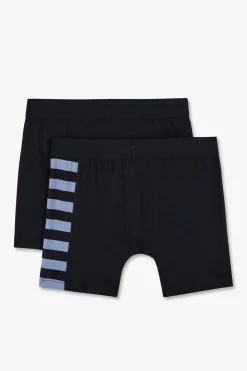 Online Pack De 2 Boxer Beu arine Detai Rayure Et Uni Homme Sous-Vêtements