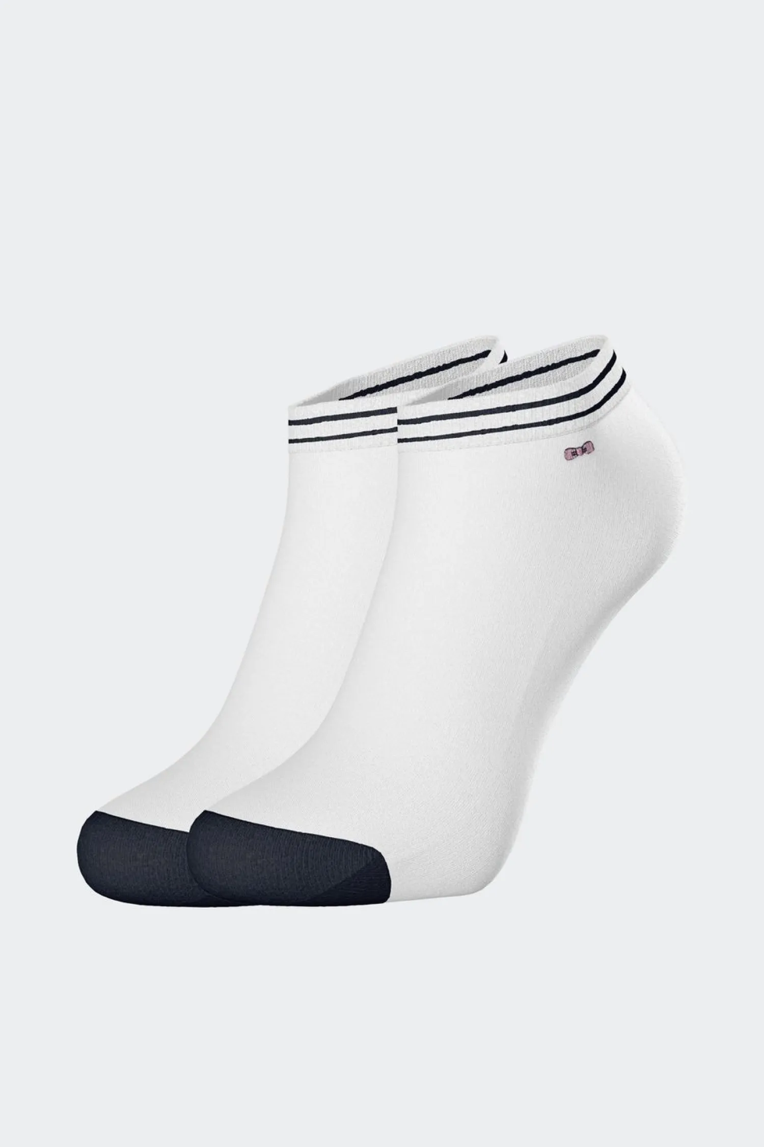 Hot Paire De Chaussettes Basses Blanches A Bords Marine En Coton Stretch Homme Chaussettes