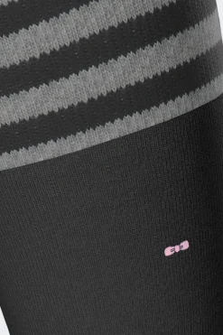 Discount Paire De Chaussettes Noires A Bords Rayes En Coton Stretch Homme Chaussettes
