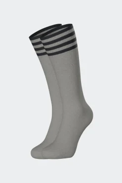 Sale Paire De Chaussettes Roses A Bords Rayes En Coton Stretch Homme Chaussettes
