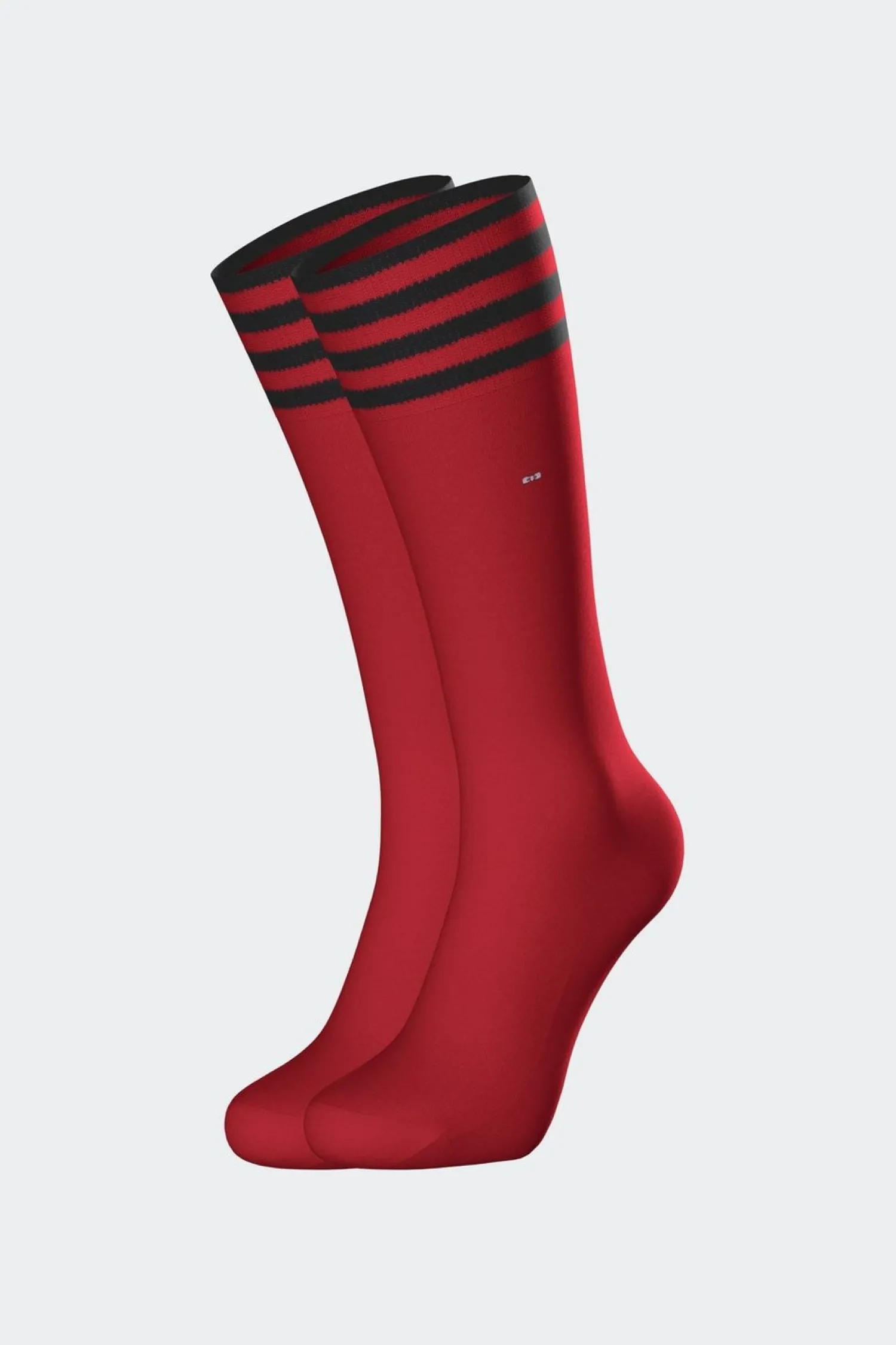 Clearance Paire De Chaussettes Rouges A Bords Rayes En Coton Stretch Homme Chaussettes