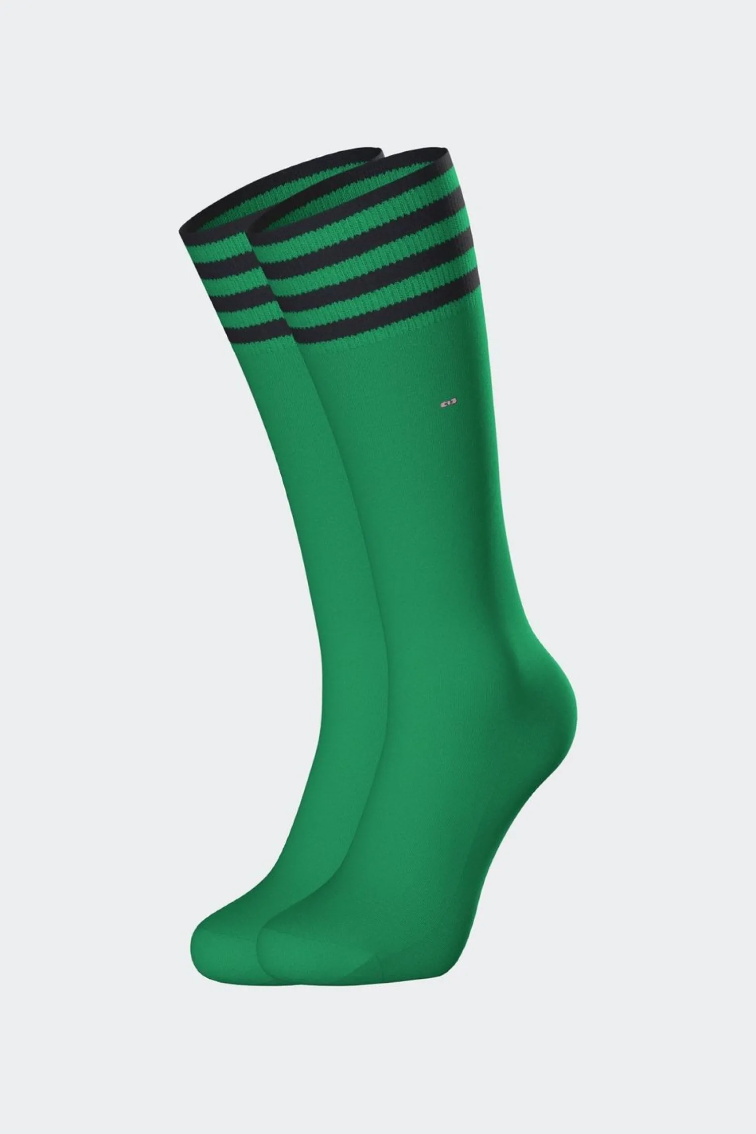 Clearance Paire De Chaussettes Vertes A Bords Rayes En Coton Stretch Homme Chaussettes
