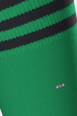 Clearance Paire De Chaussettes Vertes A Bords Rayes En Coton Stretch Homme Chaussettes