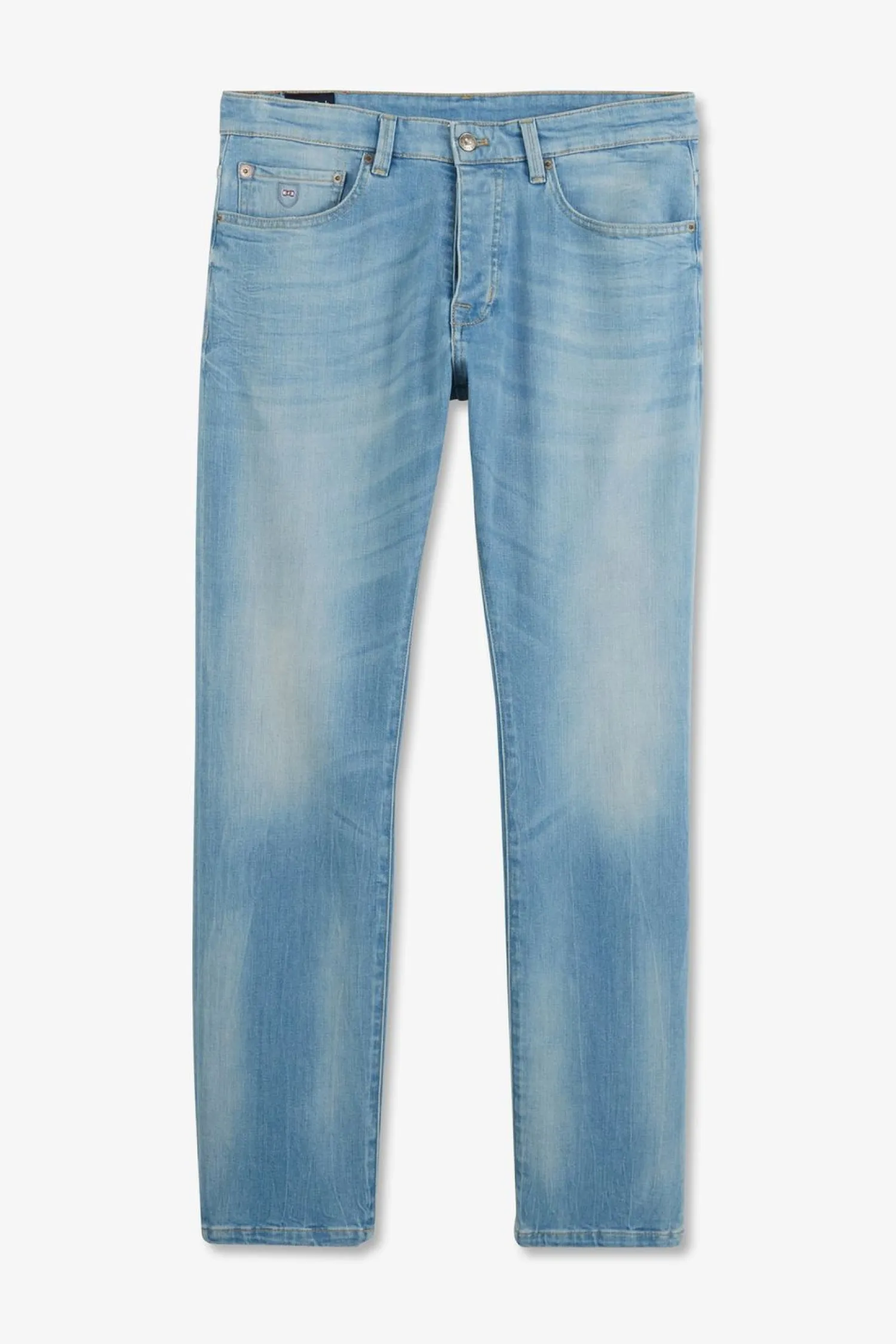 Pantalon Bleu Droit 5 Poches Homme Pantalons