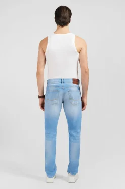 Pantalon Bleu Droit 5 Poches Homme Pantalons