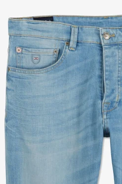 Pantalon Bleu Droit 5 Poches Homme Pantalons