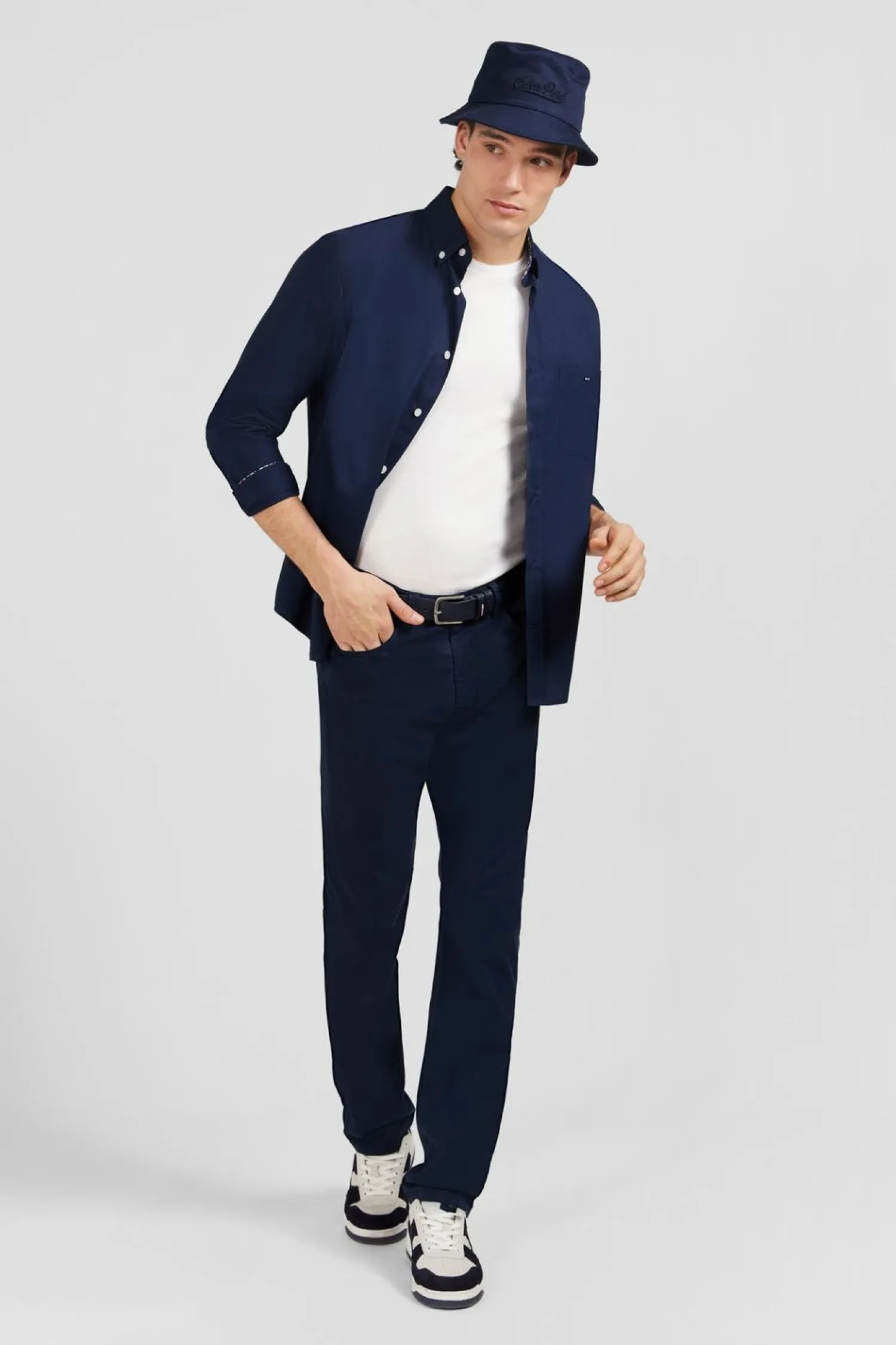 Online Pantalon Bleu Marine Droit 5 Poches Homme Pantalons