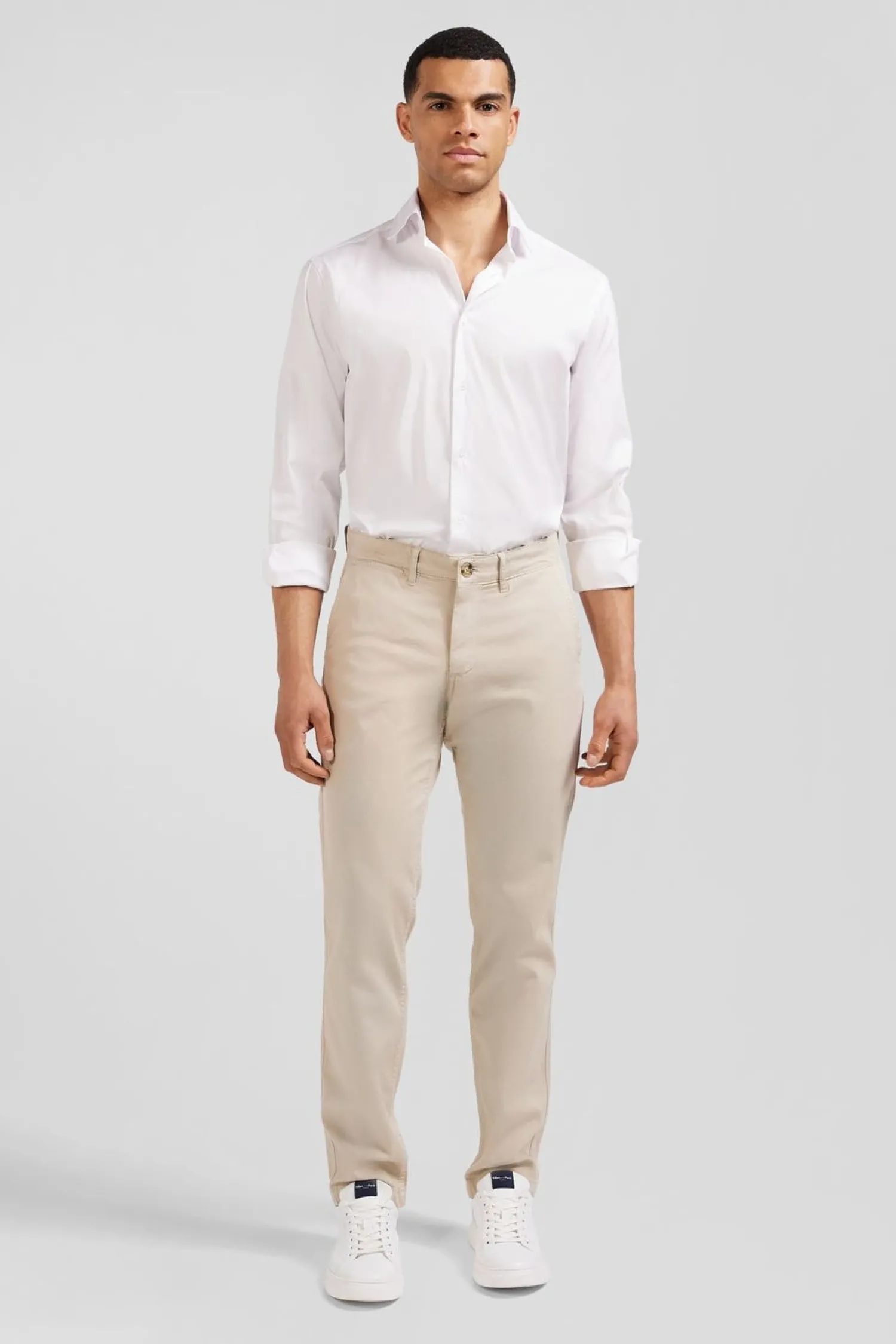 Pantalon Chino Sans Plis Beige Homme Pantalons