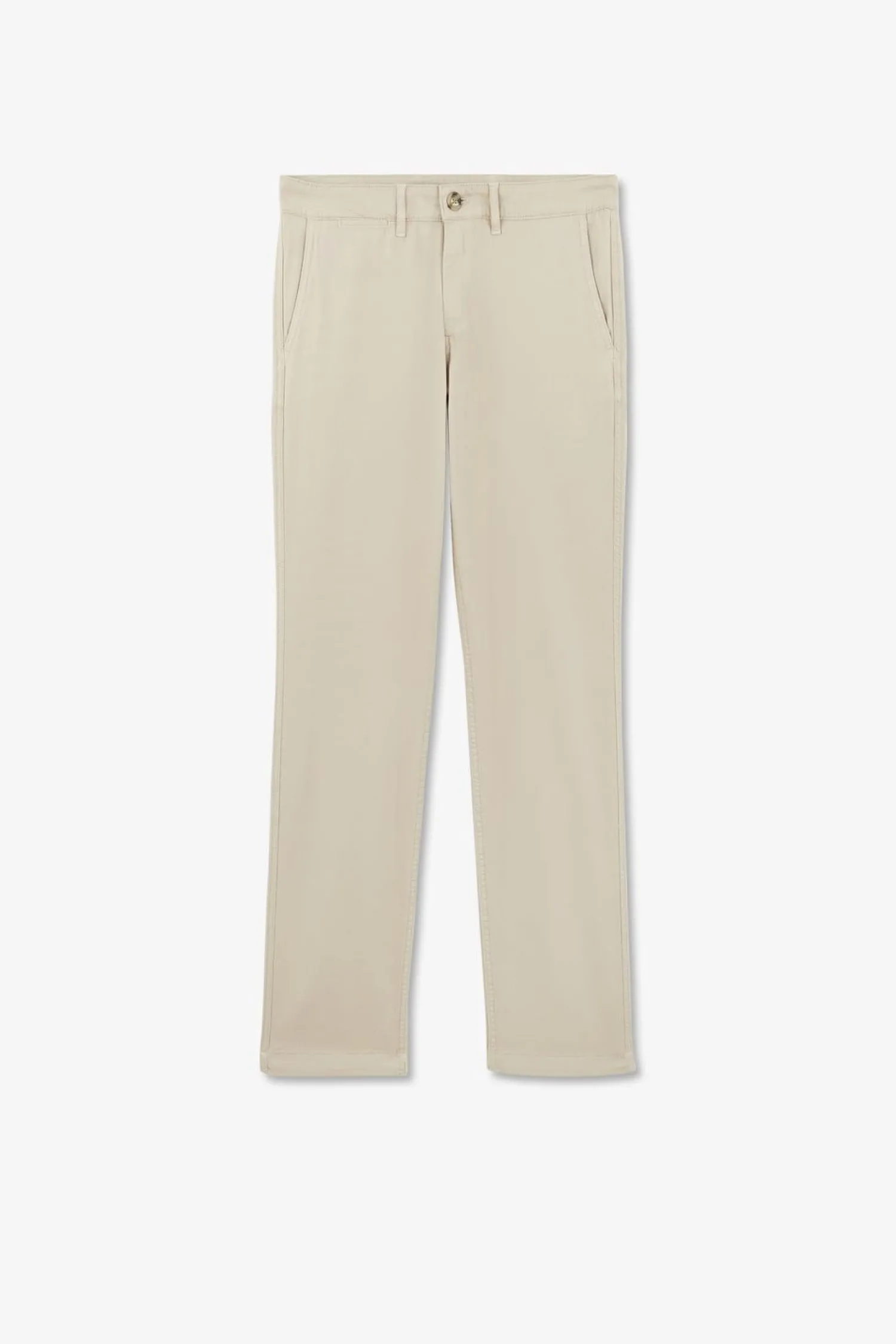 Pantalon Chino Sans Plis Beige Homme Pantalons
