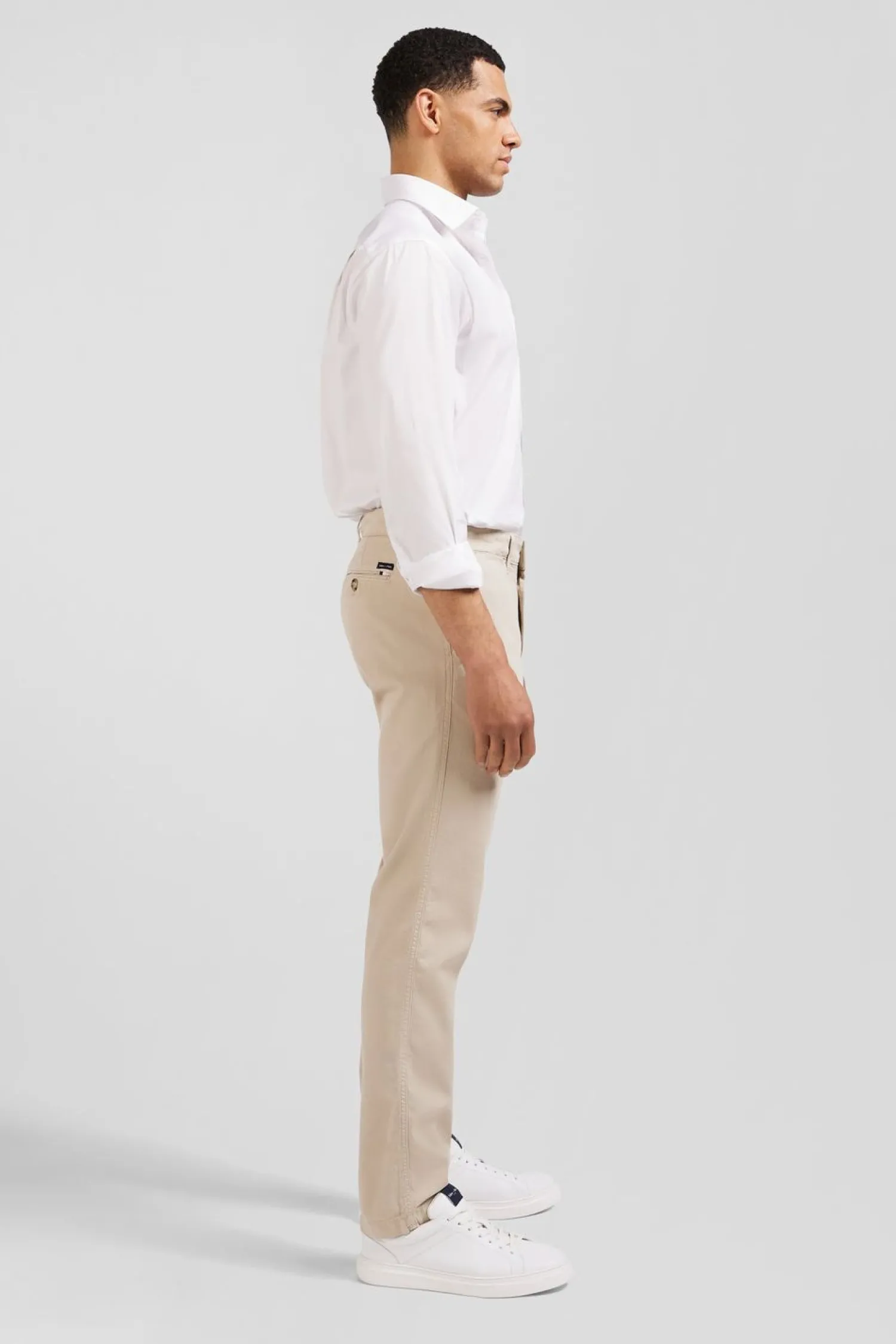 Pantalon Chino Sans Plis Beige Homme Pantalons