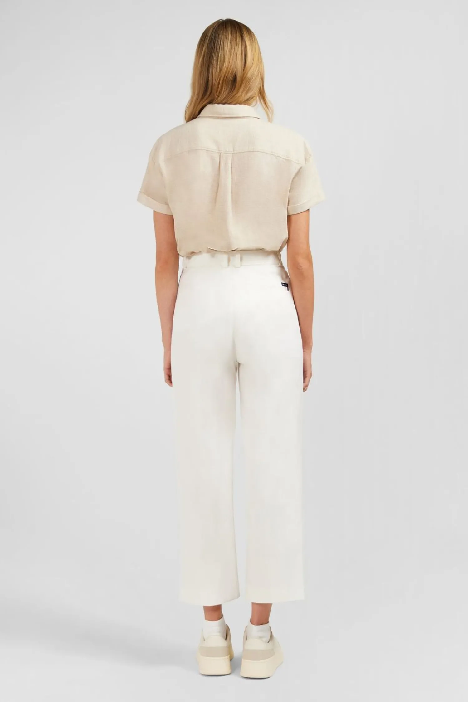 Pantaon Ecru A Jabe arge Coupe Cofort Femme Pantalons Et Shorts