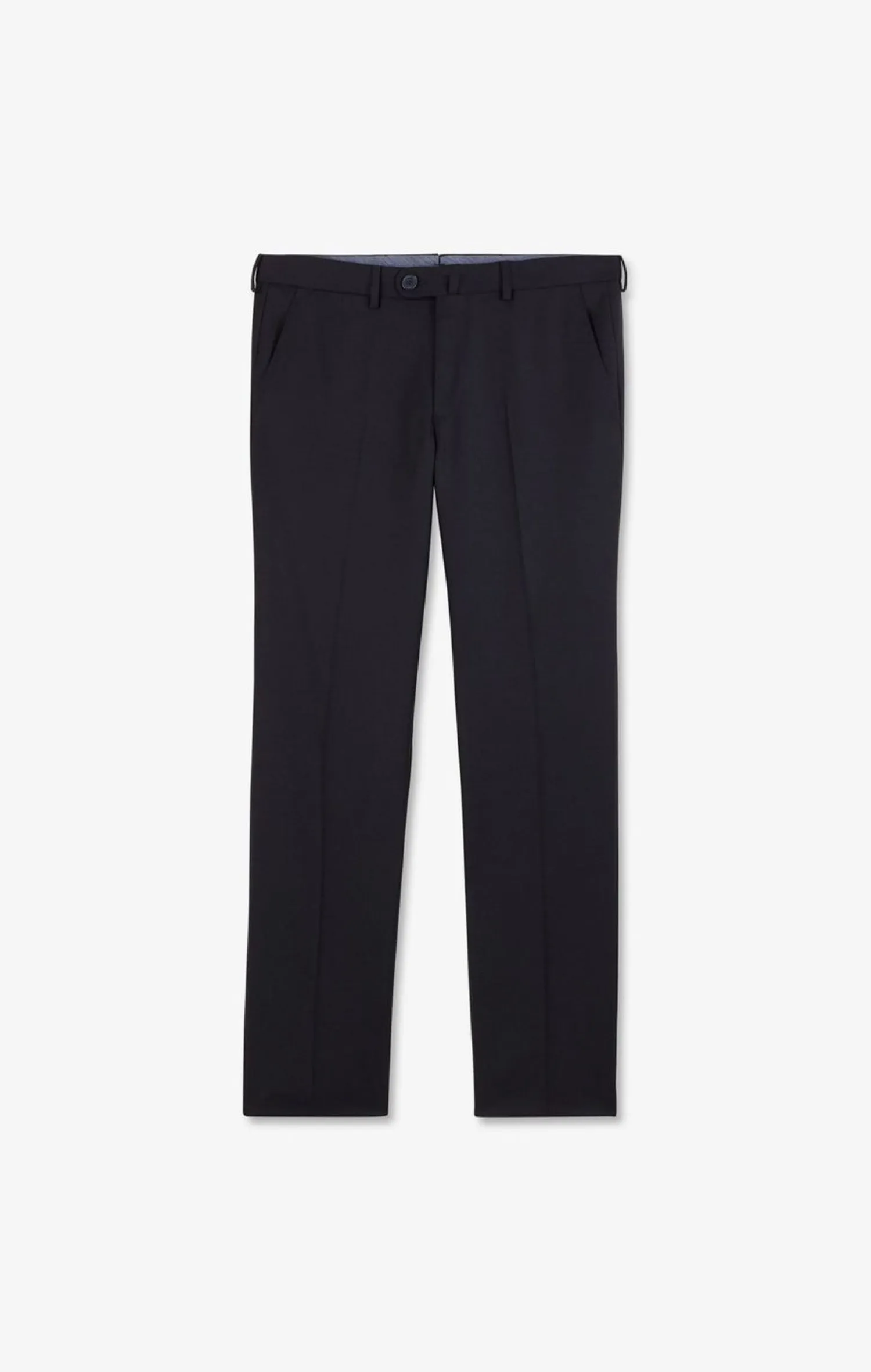 Best Pantalon Regular Bleu Fonce En Laine A Plis Casses Homme Pantalons