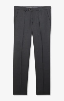 New Pantalon Regular Gris En Laine A Plis Casses Homme Pantalons