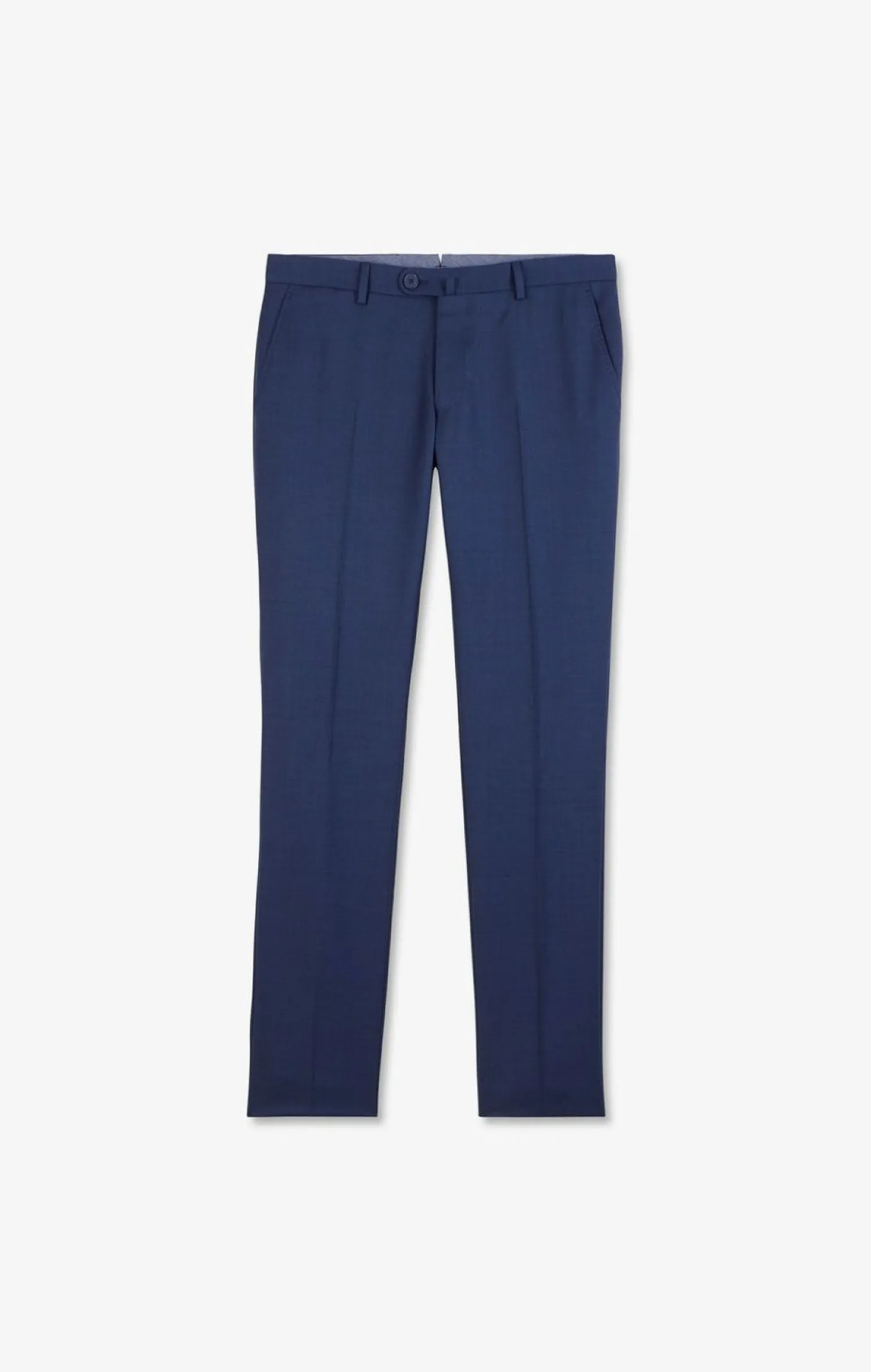 Clearance Pantalon Slim Bleu En Laine A Plis Casses Homme Pantalons