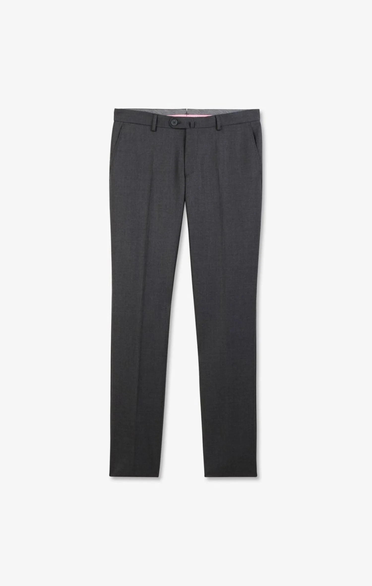 Online Pantalon Slim Gris En Laine A Plis Casses Homme Pantalons