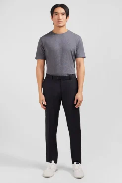 Discount Pantalon Slim Gris Fonce En Laine A Plis Casses Homme Pantalons