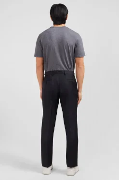 Discount Pantalon Slim Gris Fonce En Laine A Plis Casses Homme Pantalons