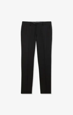 Best Pantalon Slim Noir En Laine A Plis Casses Homme Pantalons