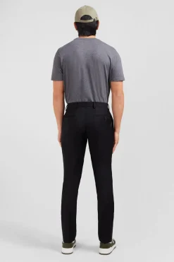 Best Pantalon Slim Noir En Laine A Plis Casses Homme Pantalons