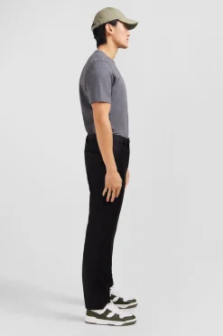 Best Pantalon Slim Noir En Laine A Plis Casses Homme Pantalons