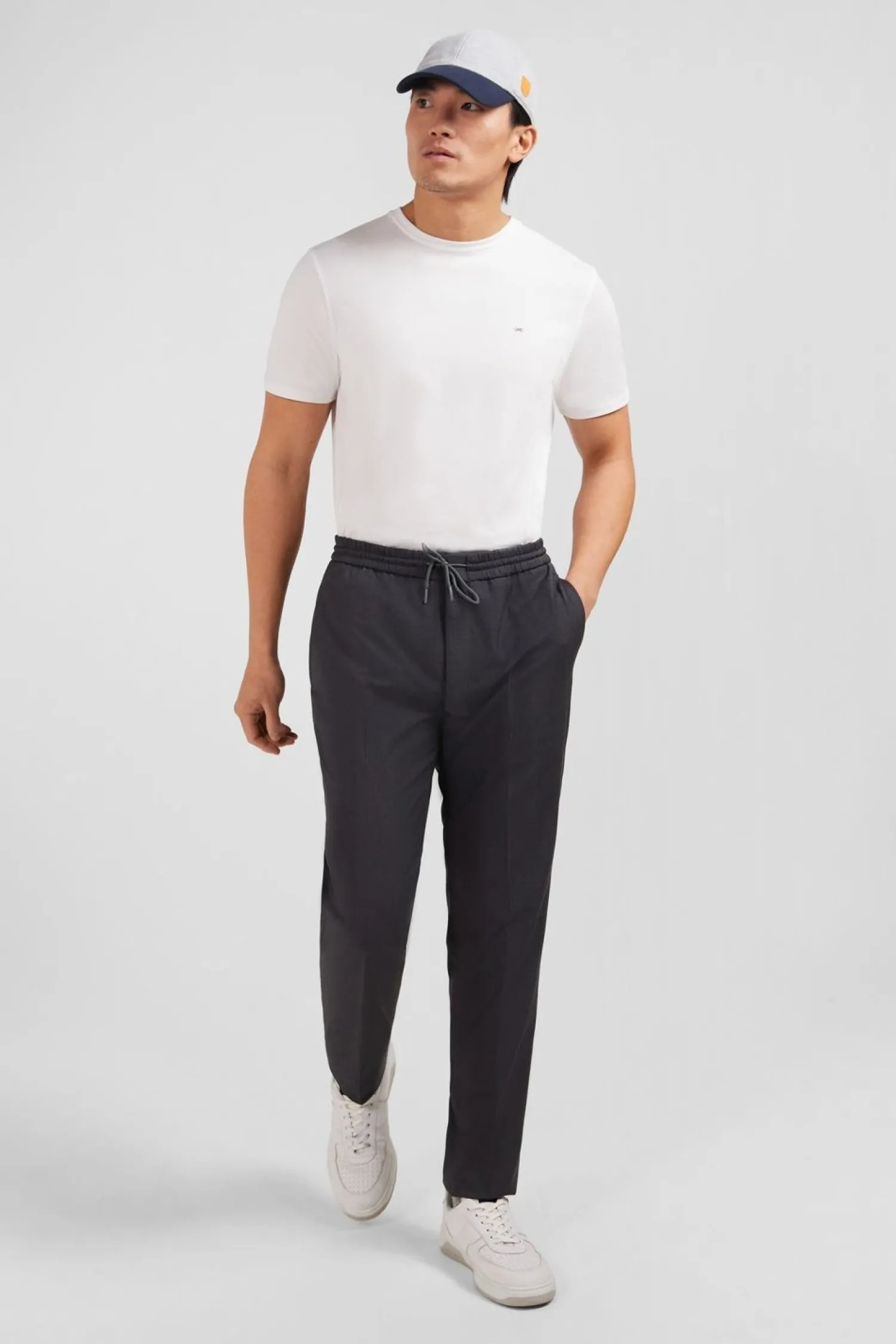 Online Pantalon Taille Elastiquee Gris Homme Pantalons