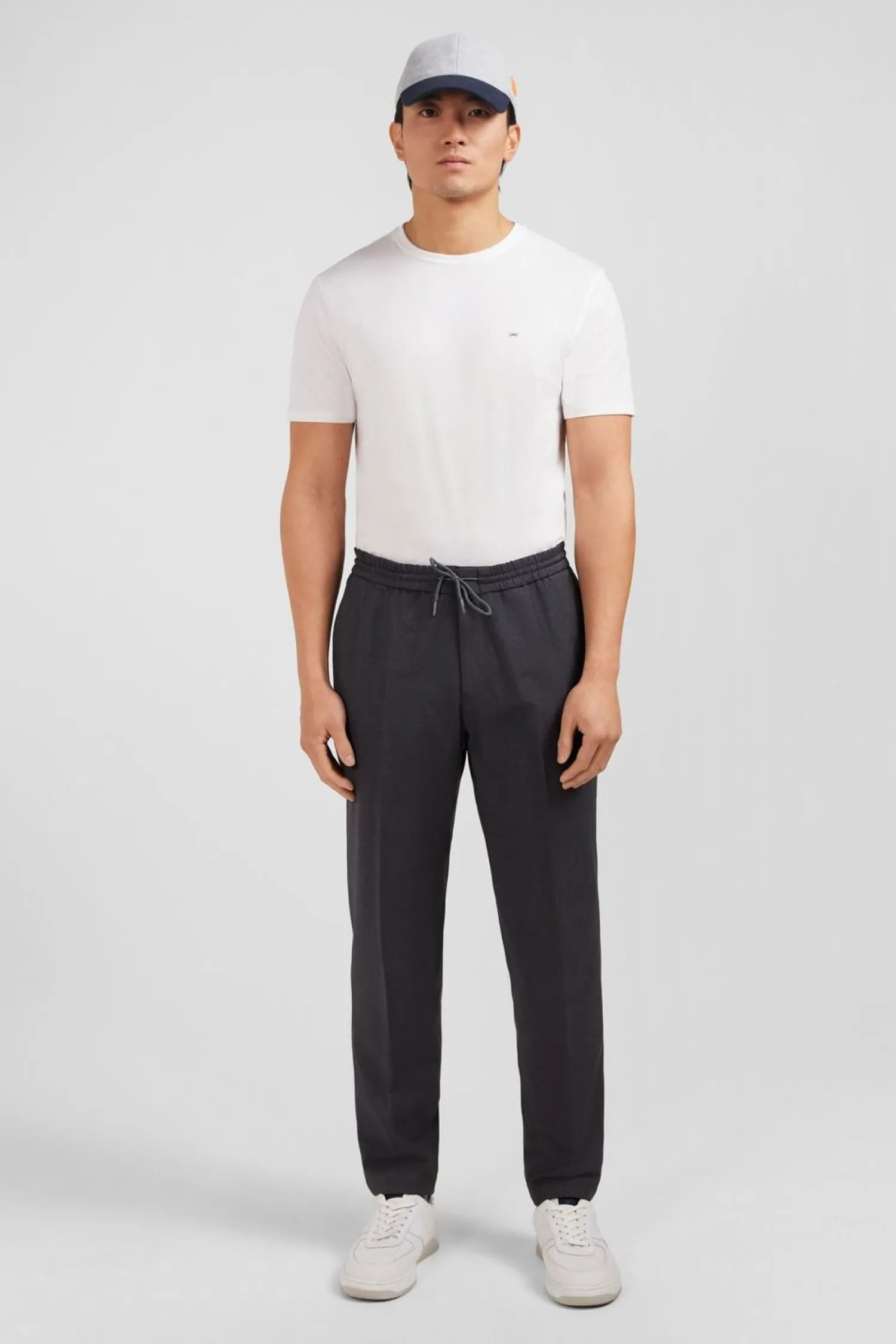 Online Pantalon Taille Elastiquee Gris Homme Pantalons