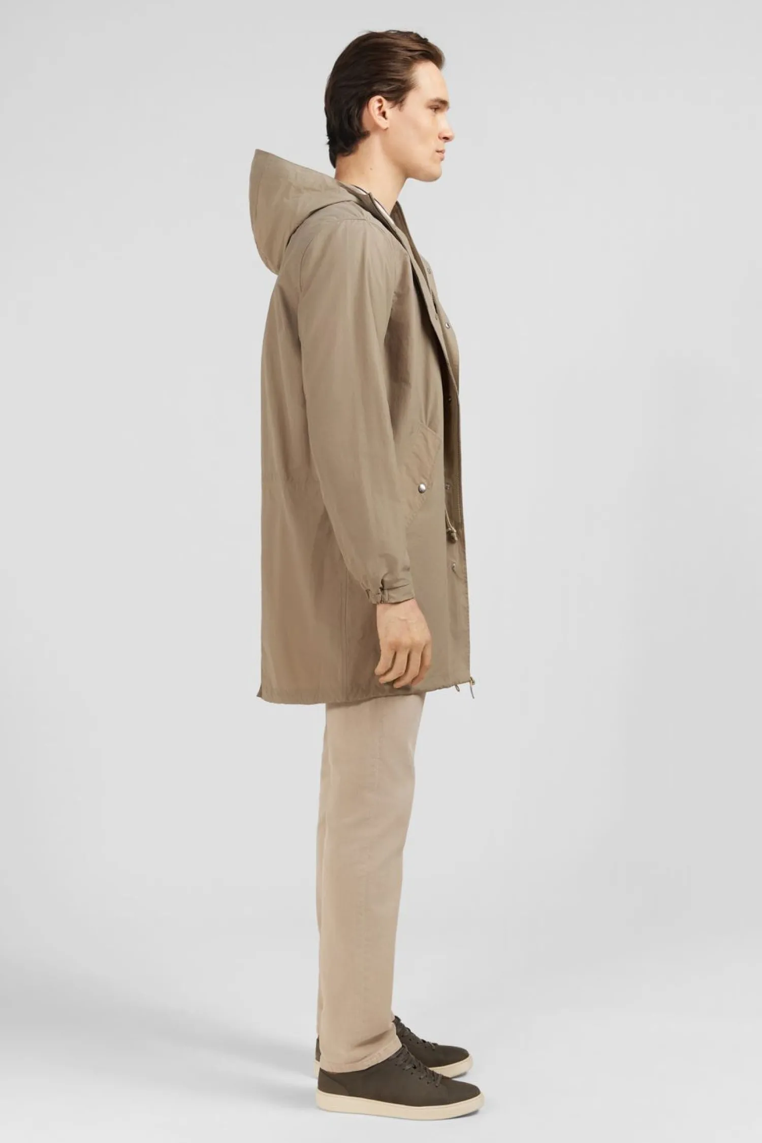 Sale Parka A Capuche En Toie De Coton eange Beige Homme Manteaux Et Vestes