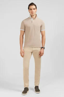 Outlet Poo Beige A anche Courte Homme Polos