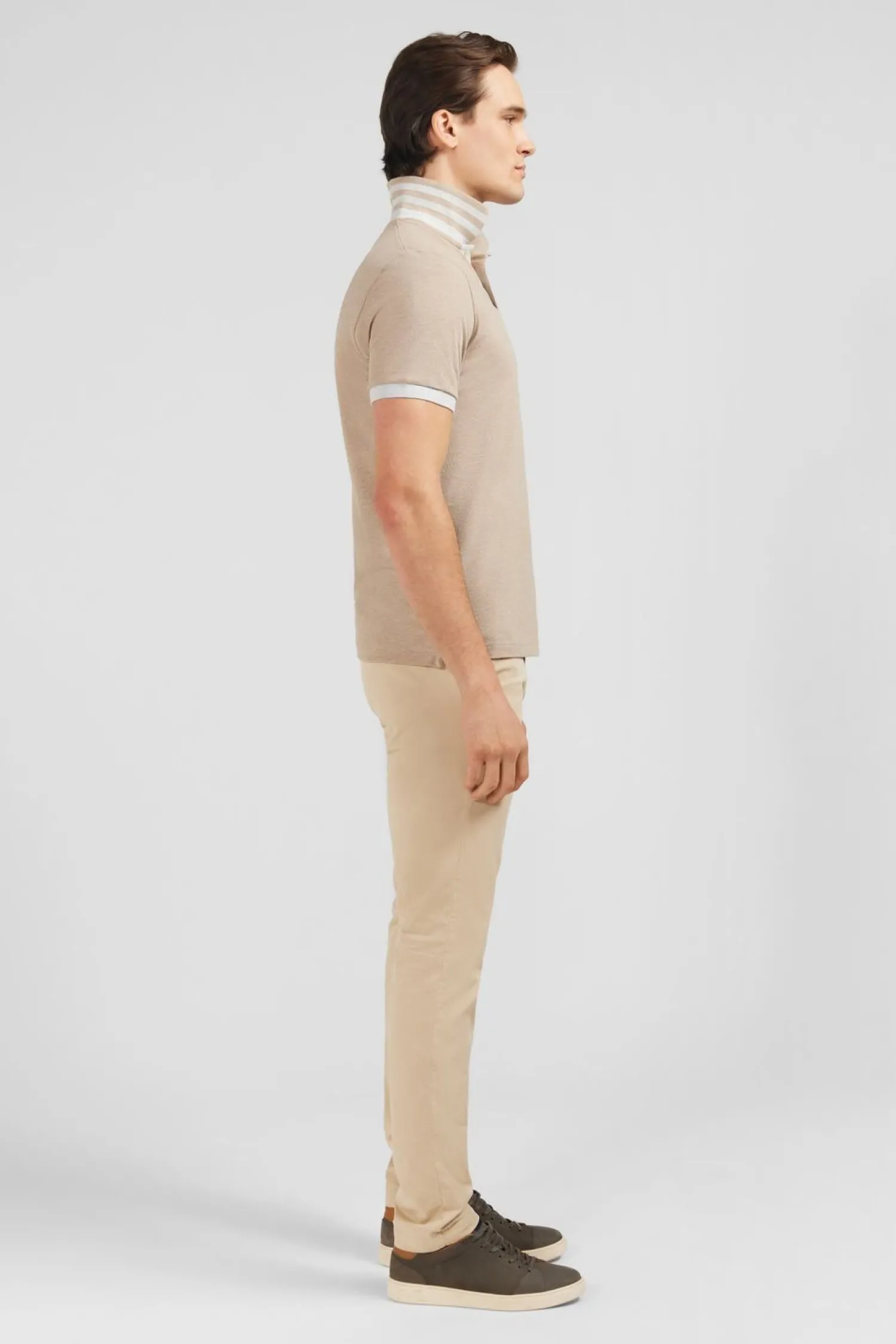 Outlet Poo Beige A anche Courte Homme Polos