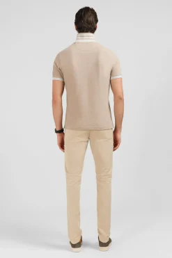 Outlet Poo Beige A anche Courte Homme Polos