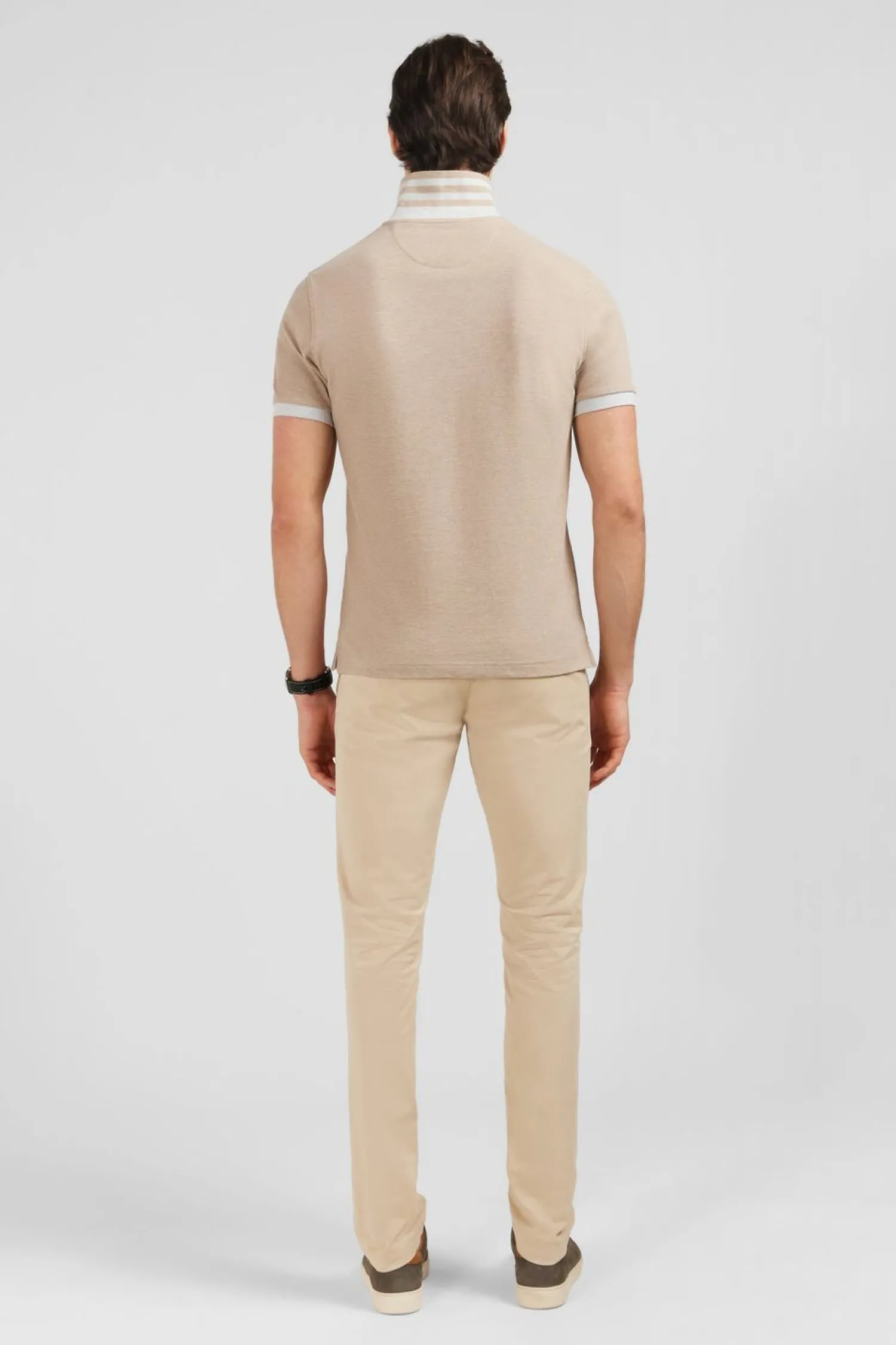 Outlet Poo Beige A anche Courte Homme Polos