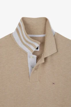 Outlet Poo Beige A anche Courte Homme Polos