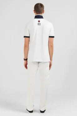 Poo Banc A anche Courte Xv De France Homme Polos