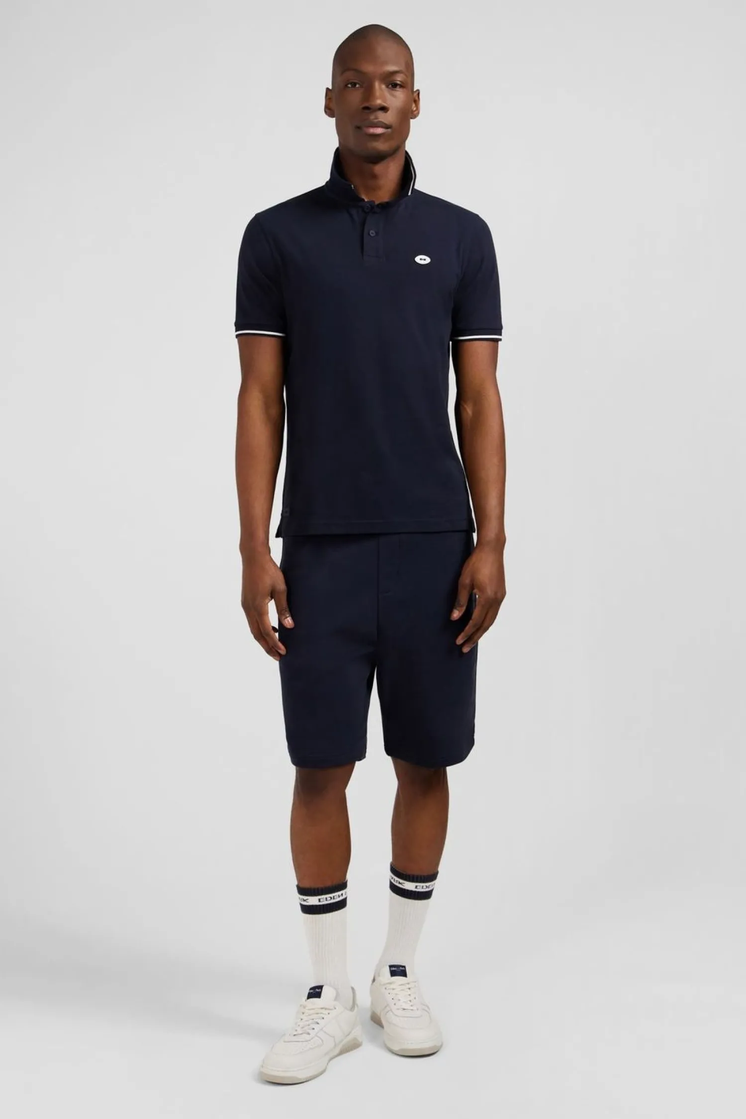 New Poo Beu Fonce A anche Courte Homme Polos